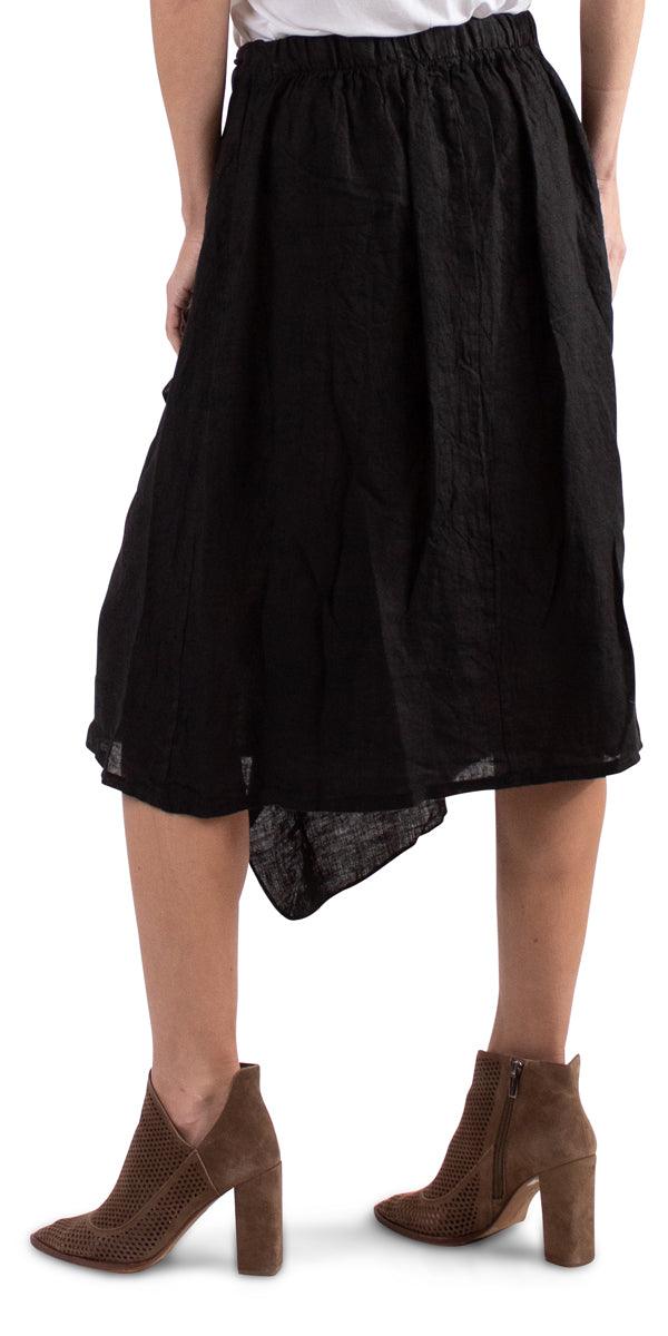 Valle Wrap Skirt - Gigi Moda - Made in Italy # 100% Linen, asymmetrical, Gigi Moda, linen skirt, Made in Italy, one size, Skirt, wrap skirt