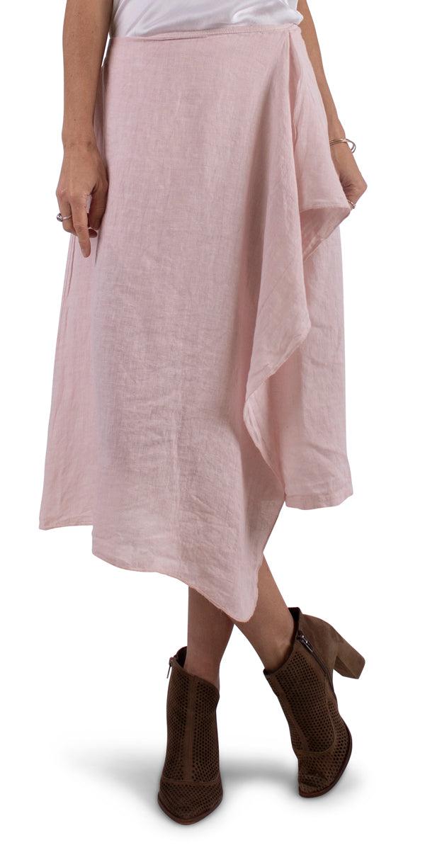 Valle Wrap Skirt - Gigi Moda - Made in Italy # 100% Linen, asymmetrical, Gigi Moda, linen skirt, Made in Italy, one size, Skirt, wrap skirt