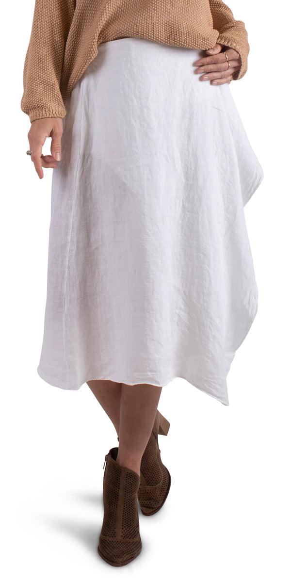 Valle Wrap Skirt - Gigi Moda - Made in Italy # 100% Linen, asymmetrical, Gigi Moda, linen skirt, Made in Italy, one size, Skirt, wrap skirt