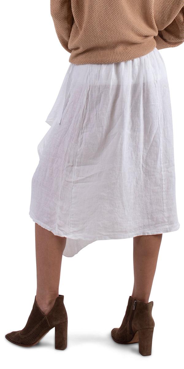 Valle Wrap Skirt - Gigi Moda - Made in Italy # 100% Linen, asymmetrical, Gigi Moda, linen skirt, Made in Italy, one size, Skirt, wrap skirt