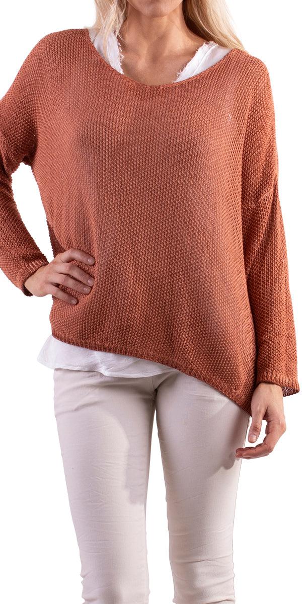 Caprice Sweater - Gigi Moda - Made in Italy # 1006, acrylic, cozy, fall, free shipping, made in italy, modal, resort, resort wear, round neck, winter
