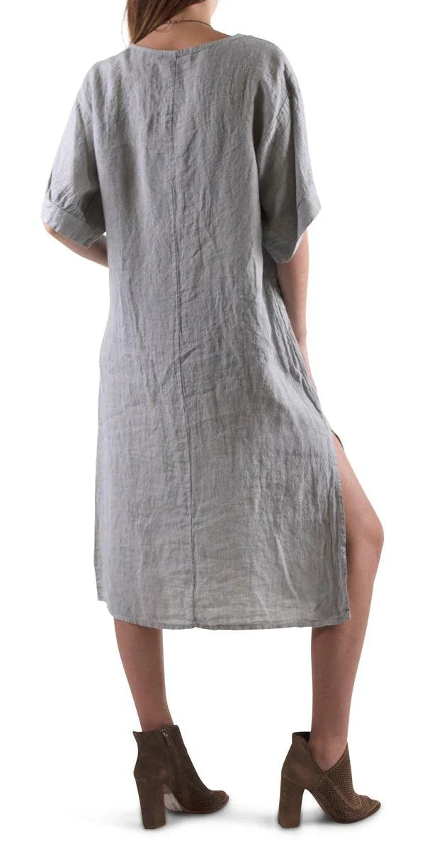 moda linen dress Matera Linen Dress Gray