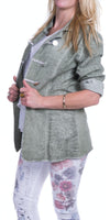 Carnilla Jacket - Shop Gigi Moda - Made in Italy # 100% Linen, ARMY JACKET, Cotton, Gigi Moda, Made in Italy, Military, OS, rhinestone