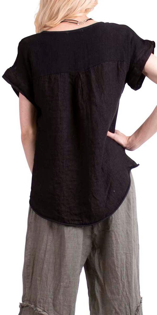 Genoa High Low Top - Gigi Moda - Made in Italy # Blouse, Cotton, free shipping, Linen, Made in Italy, one size, spring, summer, Top