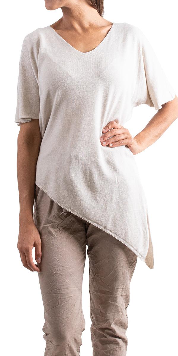 Venosa V-Neck Dolman Top - Gigi Moda - Made in Italy # Comfortable fit, Cotton, Linen, made in italy, Short Sleeve top, Womens Clothing, Womens Tops