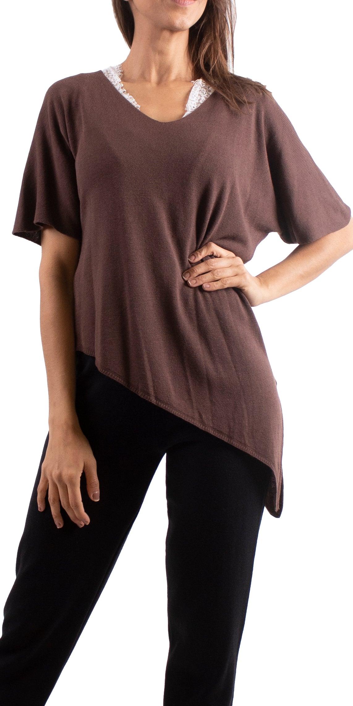 Venosa V-Neck Dolman Top - Gigi Moda - Made in Italy # Comfortable fit, Cotton, Linen, made in italy, Short Sleeve top, Womens Clothing, Womens Tops