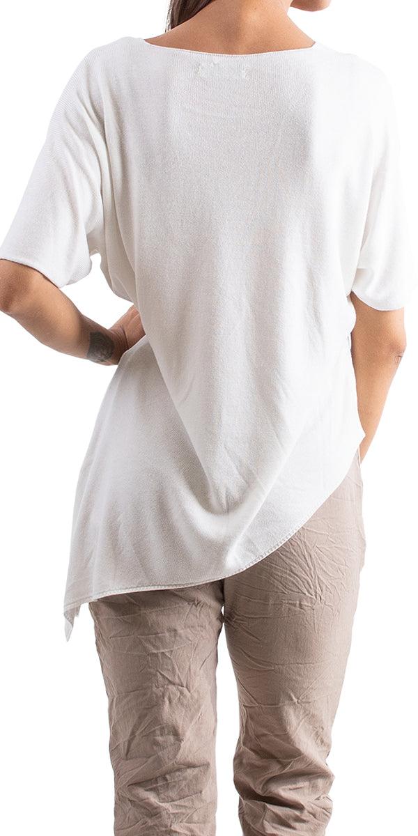 Venosa V-Neck Dolman Top - Gigi Moda - Made in Italy # Comfortable fit, Cotton, Linen, made in italy, Short Sleeve top, Womens Clothing, Womens Tops