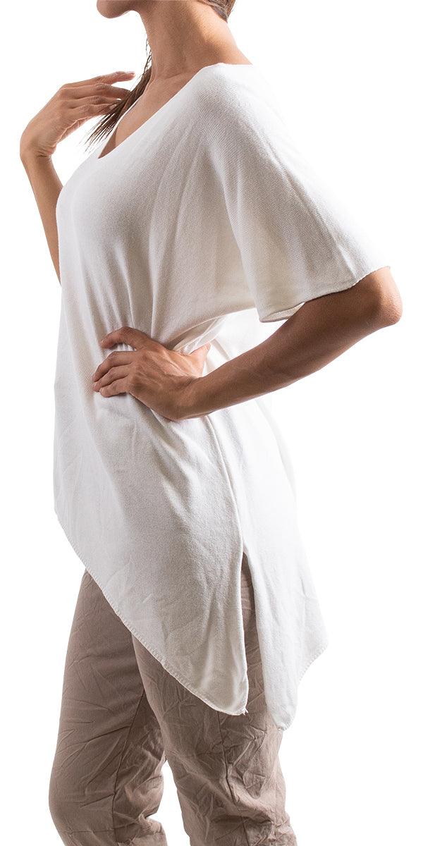 Venosa V-Neck Dolman Top - Gigi Moda - Made in Italy # Comfortable fit, Cotton, Linen, made in italy, Short Sleeve top, Womens Clothing, Womens Tops