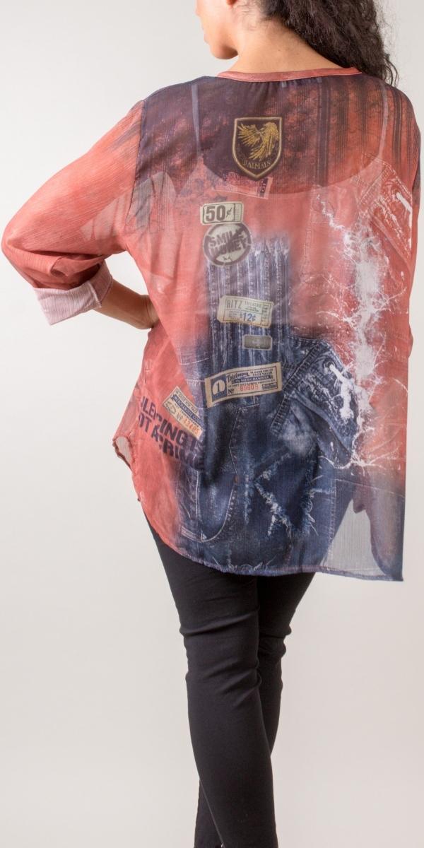 Fabrio Crystal Truth Tunic - Gigi Moda - Made in Italy # Blouse, Gigi Moda, Made in Italy, maxretail, one size, OS, Sleeves, Top