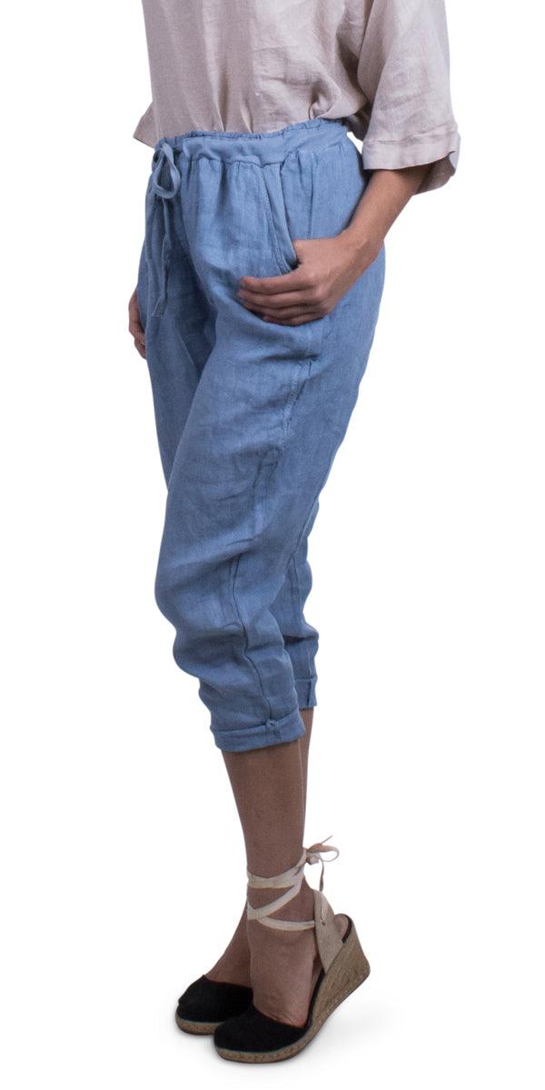 Lenia Jogger Pant - Gigi Moda - Made in Italy # 100% Linen, Gigi Moda, Jacket, jogger, jogger pants, Linen, Made in Italy, one size, OS