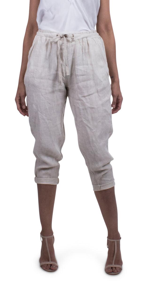 Lenia Jogger Pant - Gigi Moda - Made in Italy # 100% Linen, Gigi Moda, Jacket, jogger, jogger pants, Linen, Made in Italy, one size, OS