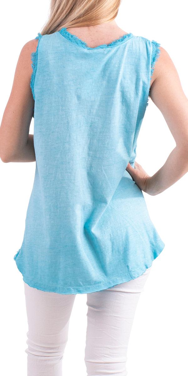 Novara Linen Tank - Gigi Moda - Made in Italy # 100% Linen, 1526A, cotton, Linen, Made in Italy, Round Neck, Sleeveless, Top