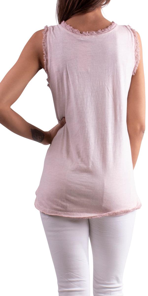 Novara Linen Tank - Gigi Moda - Made in Italy # 100% Linen, 1526A, cotton, Linen, Made in Italy, Round Neck, Sleeveless, Top