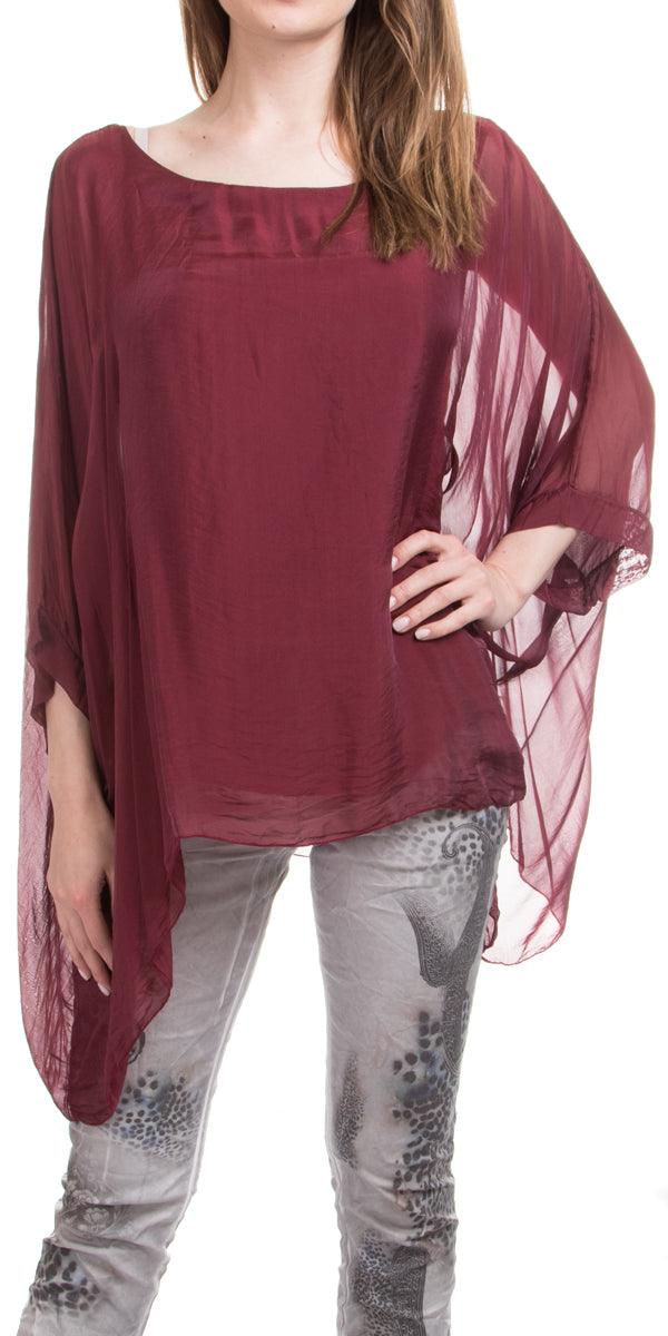 Seta Cara Kaftan - Gigi Moda - Made in Italy # 100% Silk, Blouse, Kaftan, Made in Italy, OS, resort, resort wear, Silk