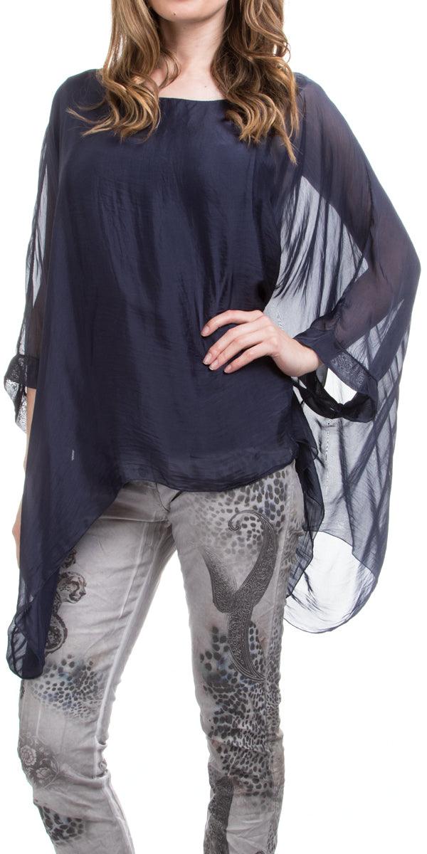 Seta Cara Kaftan - Gigi Moda - Made in Italy # 100% Silk, Blouse, Kaftan, Made in Italy, OS, resort, resort wear, Silk