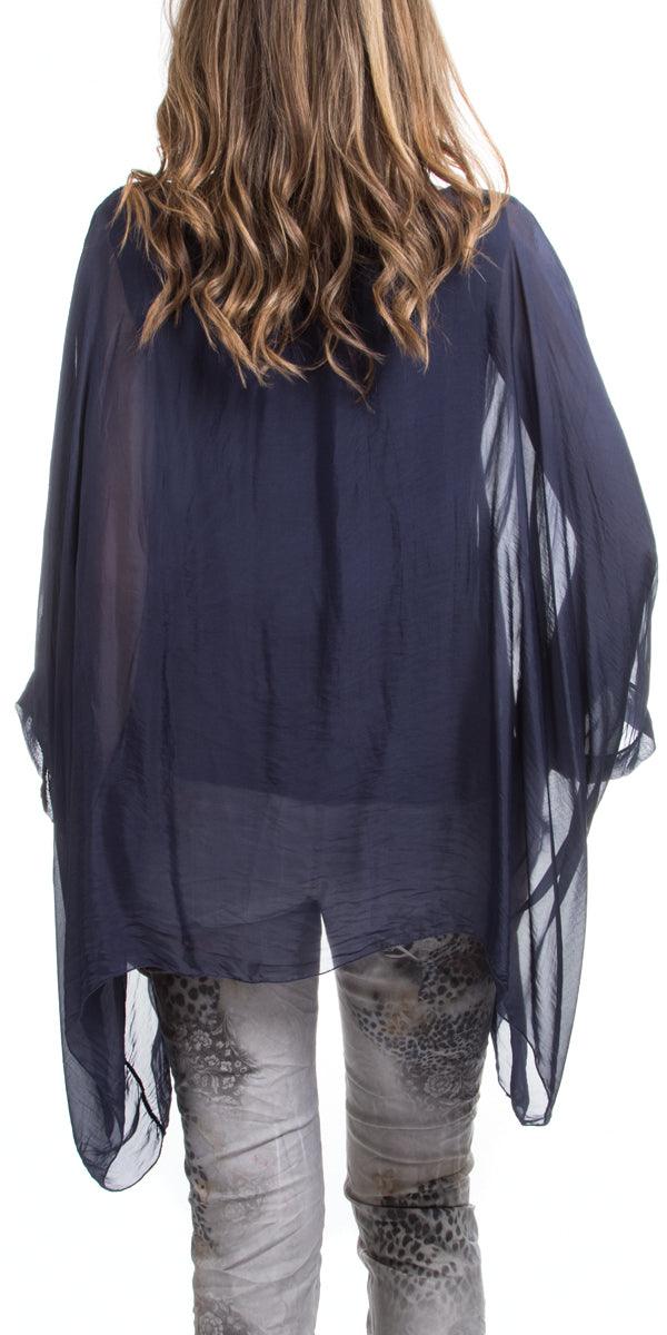 Seta Cara Kaftan - Gigi Moda - Made in Italy # 100% Silk, Blouse, Kaftan, Made in Italy, OS, resort, resort wear, Silk