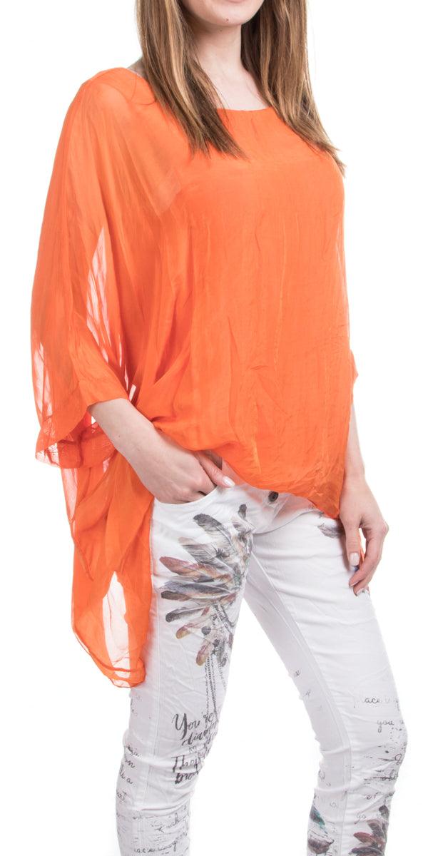 Seta Cara Kaftan - Gigi Moda - Made in Italy # 100% Silk, Blouse, Kaftan, Made in Italy, OS, resort, resort wear, Silk