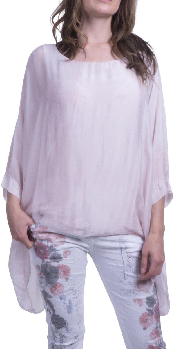 Seta Cara Kaftan - Gigi Moda - Made in Italy # 100% Silk, Blouse, Kaftan, Made in Italy, OS, resort, resort wear, Silk