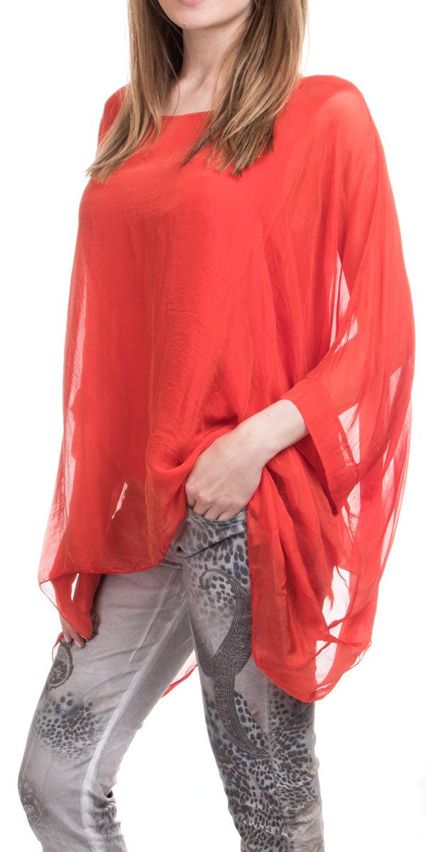 Seta Cara Kaftan - Gigi Moda - Made in Italy # 100% Silk, Blouse, Kaftan, Made in Italy, OS, resort, resort wear, Silk