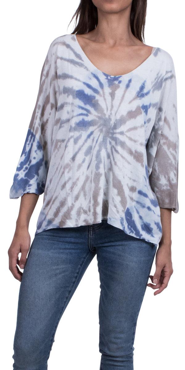 Women's Sweater GIGI selling MODA Floral Tie Dye Sweater Knit Sweater Kaftan Style Top