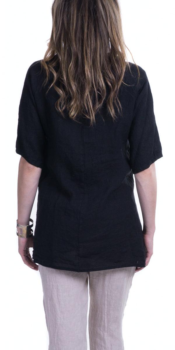 Tanya Top - Gigi Moda - Made in Italy # 100% Linen, Blouse, Gigi Moda, italian top, italian tunic, Linen, Made in Italy, OS, Tunic