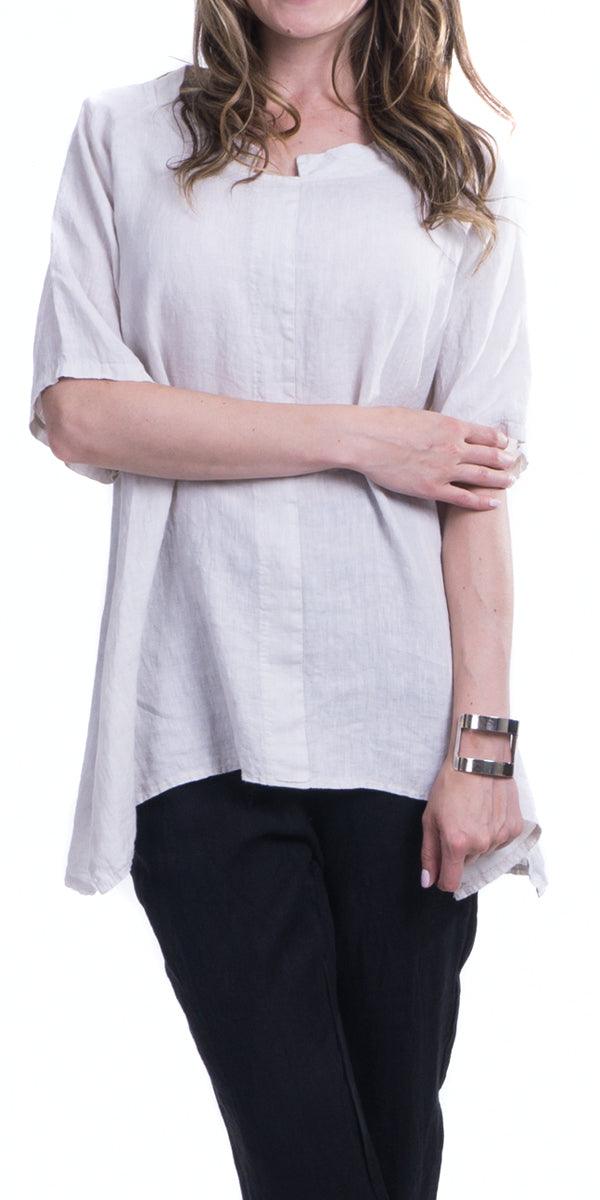 Tanya Top - Gigi Moda - Made in Italy # 100% Linen, Blouse, Gigi Moda, italian top, italian tunic, Linen, Made in Italy, OS, Tunic