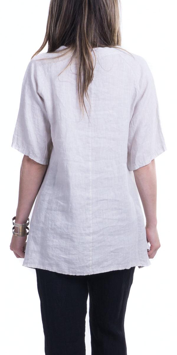 Tanya Top - Gigi Moda - Made in Italy # 100% Linen, Blouse, Gigi Moda, italian top, italian tunic, Linen, Made in Italy, OS, Tunic