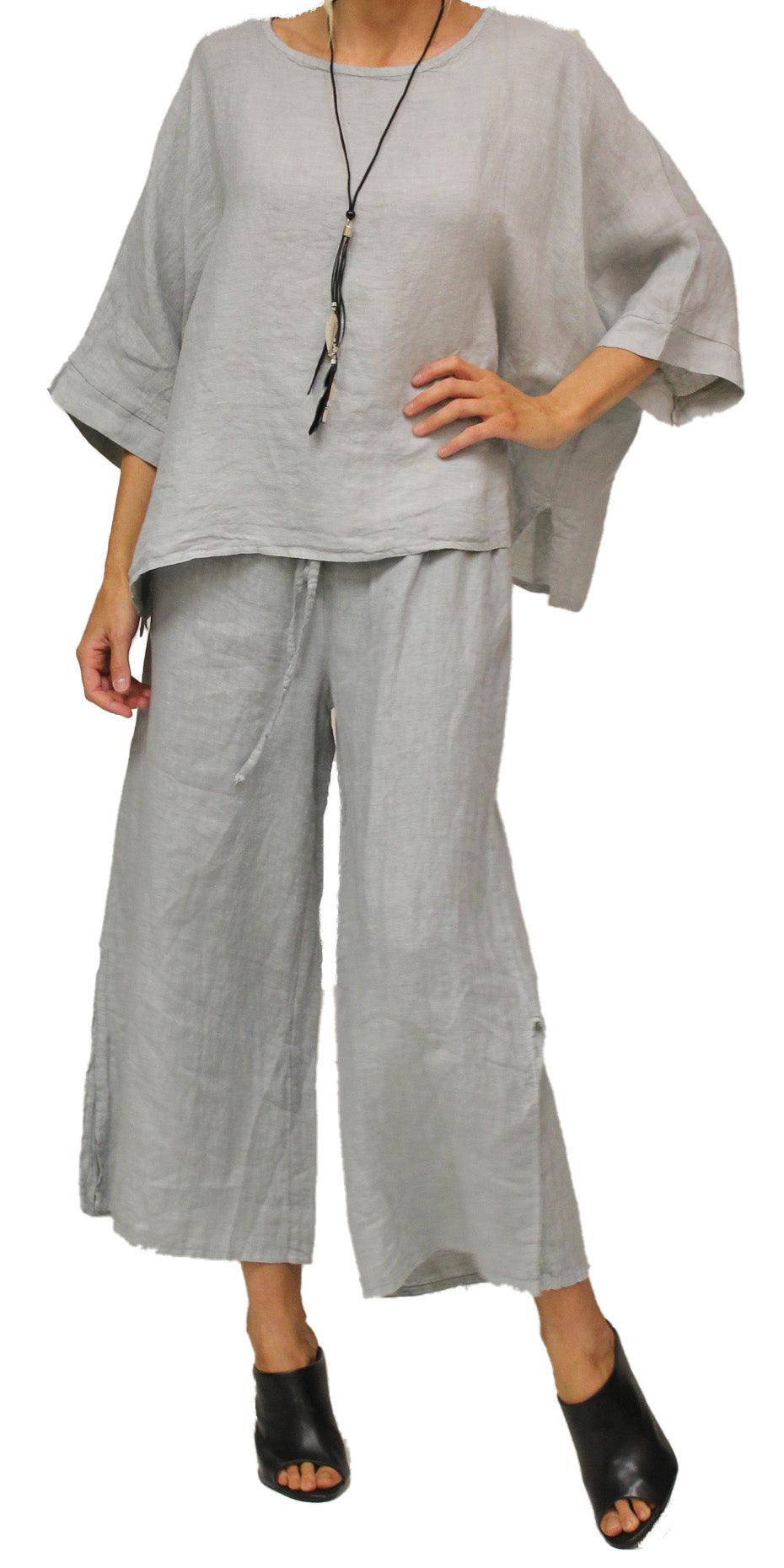 Lucy Blouse - Gigi Moda - Made in Italy # 100% Linen, Blouse, casual, free shipping, Gigi Moda, Kaftan, Linen, Made in Italy, OS, resort wear, spring, summer