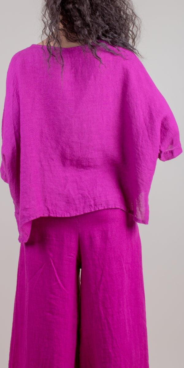 Lucy Blouse - Gigi Moda - Made in Italy # 100% Linen, Blouse, casual, free shipping, Gigi Moda, Kaftan, Linen, Made in Italy, OS, resort wear, spring, summer