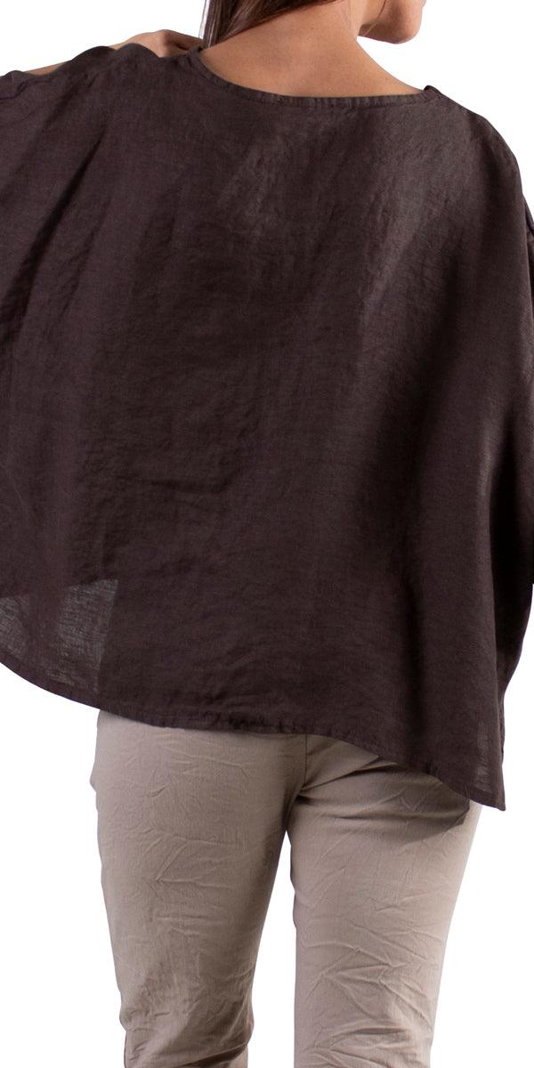 Lucy Blouse - Gigi Moda - Made in Italy # 100% Linen, Blouse, casual, free shipping, Gigi Moda, Kaftan, Linen, Made in Italy, OS, resort wear, spring, summer