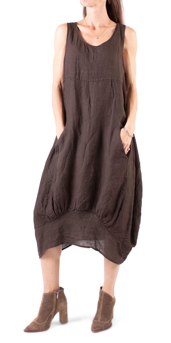 Luna Dress - Gigi Moda - Made in Italy # 100% Linen, Dress, Gigi Moda, Linen, Made in Italy, OS, Pockets, Sleeveless