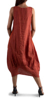 Luna Dress - Shop Gigi Moda - Made in Italy # 100% Linen, Dress, Gigi Moda, Linen, Made in Italy, OS, Pockets, Sleeveless