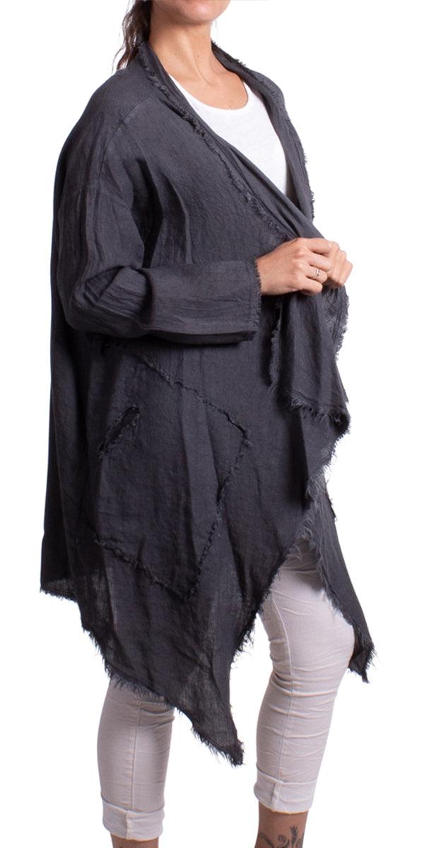 Aisha Linen Cardigan - Gigi Moda - Made in Italy # 100% Linen, Cardigan, Gigi Moda, hand wash, Linen, Made in Italy, one size, OS, washable