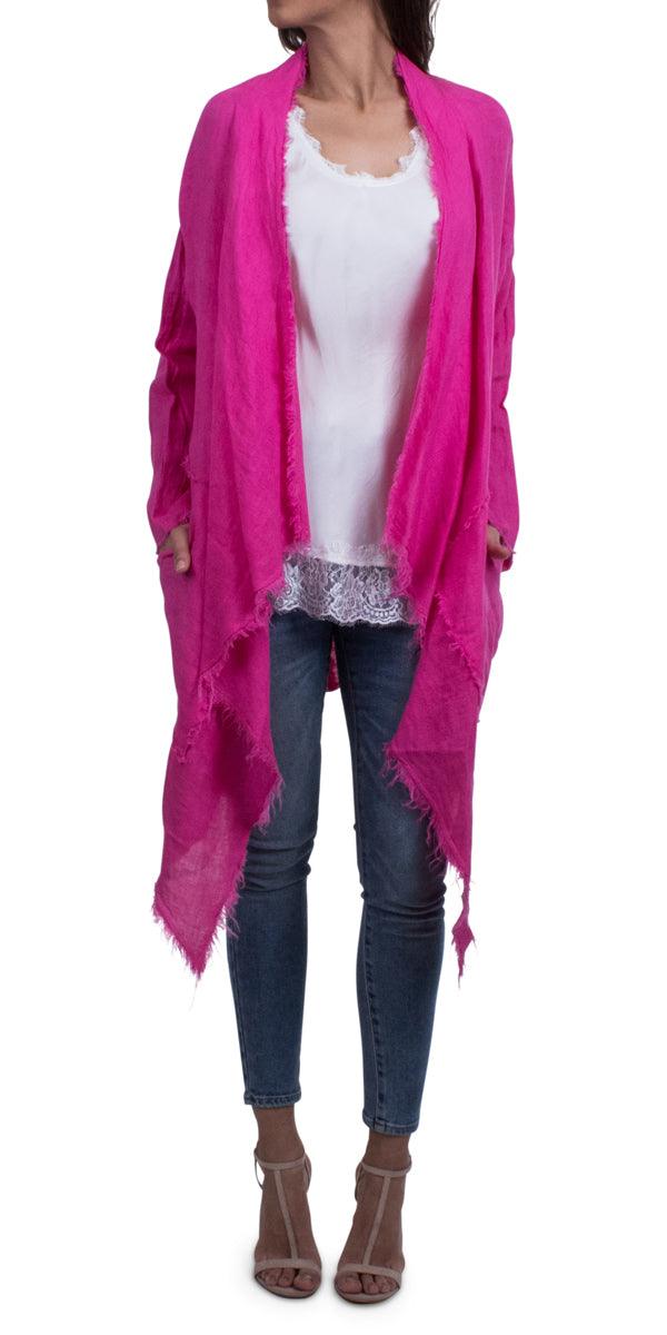 Aisha Linen Cardigan - Gigi Moda - Made in Italy # 100% Linen, Cardigan, Gigi Moda, hand wash, Linen, Made in Italy, one size, OS, washable