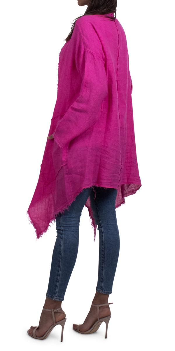 Aisha Linen Cardigan - Gigi Moda - Made in Italy # 100% Linen, Cardigan, Gigi Moda, hand wash, Linen, Made in Italy, one size, OS, washable