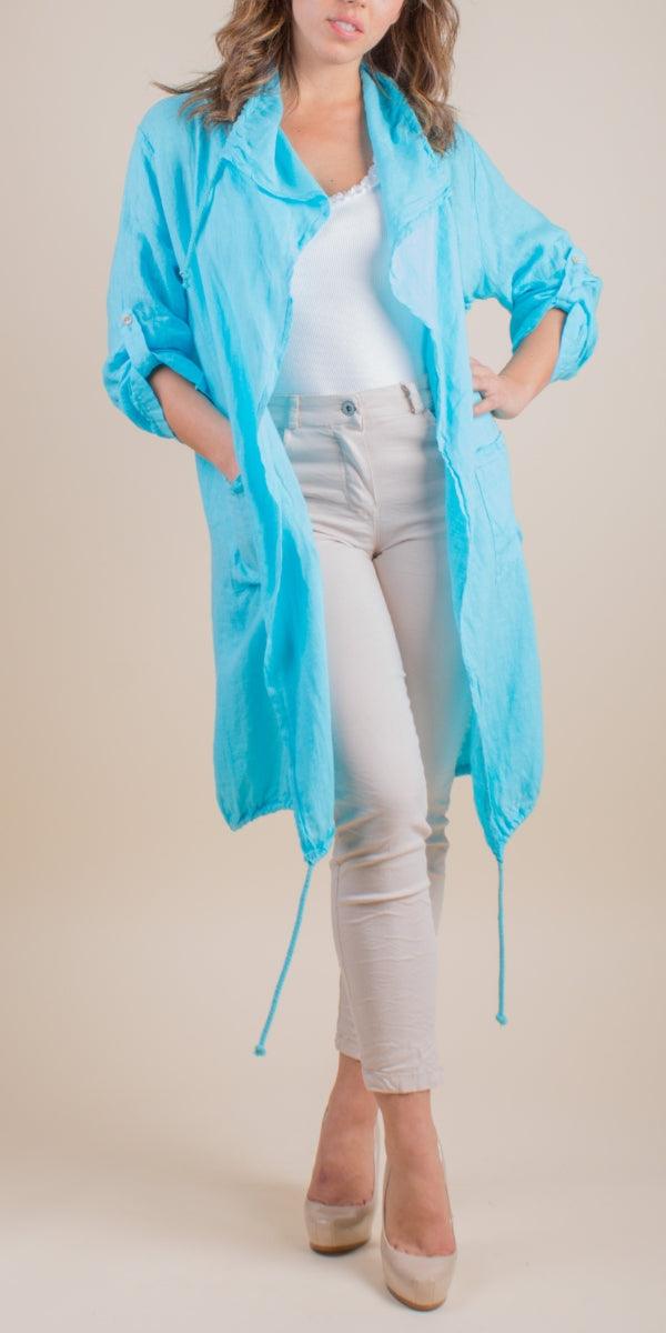 Lavinia Linen Cardigan - Gigi Moda - Made in Italy # 100% Linen, Cardigan, Gigi Moda, hand wash, Jacket, Linen, Linen jacket, Made in Italy, one size, OS, washable