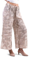 Giulana Camo Capri Pants - Shop Gigi Moda - Made in Italy # 100% Linen, Capri, free shipping, Gigi Moda, linen pants, Made in Italy, OS, Pants, resort, resort wear