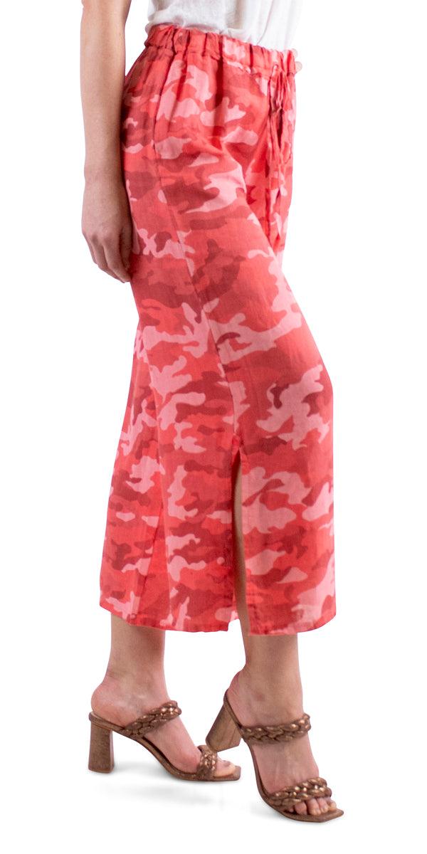 Giulana Camo Capri Pants - Gigi Moda - Made in Italy # 100% Linen, Capri, free shipping, Gigi Moda, linen pants, Made in Italy, OS, Pants, resort, resort wear