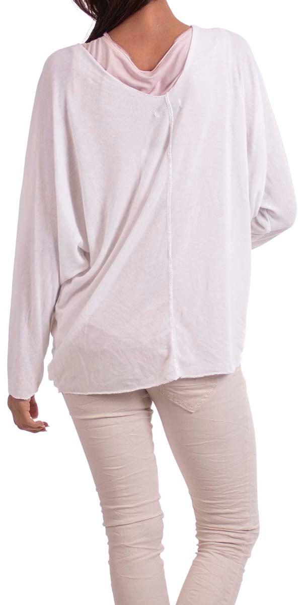 Cammie Sweater - Gigi Moda - Made in Italy # Blouse, casual, Comfortable, comfy, Cozy, design, Embroidered, Embroidery, Gigi Moda, gray, italian apparel, italian blouse, italian boutique, italian clothes, Italian Clothing, italian fashion, italian shirt, italian top, Knit, knit sweater, Layers, Long Sleeve, Made in Italy, one size, online shopping, Polyester, shirt, shop gigi moda, shop online, shopgigimoda, Sleeves, spring, stretchy, Sweater, Top, v-neck, viscose, white