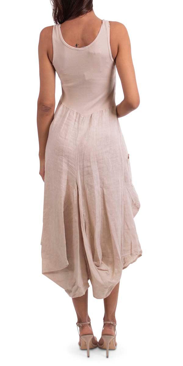 Rosalia Dress - Gigi Moda - Made in Italy # 100% Linen, Dress, free shipping, Gigi Moda, italian dress, Linen, linen dress, Long, Made in Italy, one size, OS, resort, resort wear, Sleeveless, washable