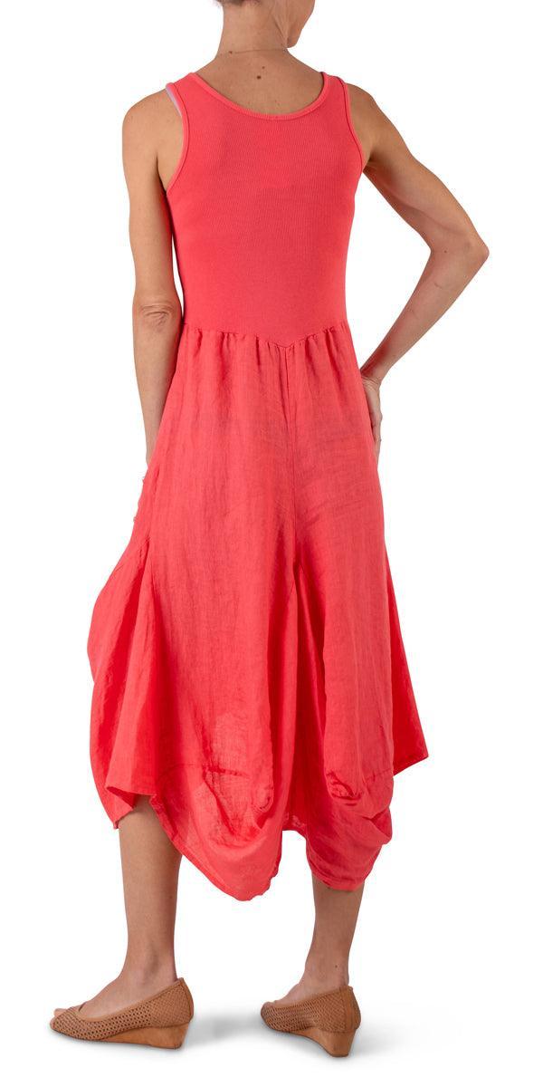 Rosalia Linen Dress Italian Sleeveless Dress with Fitted Bodice | Gigi Moda Rosalia Linen Dress Italian Sleeveless Dress with Fitted Bodice | Gigi Moda