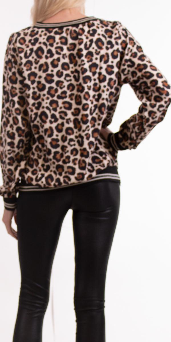 Daralice Leopard Blouse - Gigi Moda - Made in Italy # 100% Viscose, 1858L, fall, Gigi Moda, Made in Italy, One Size, OS, resort, resort wear, V-Neck, winter