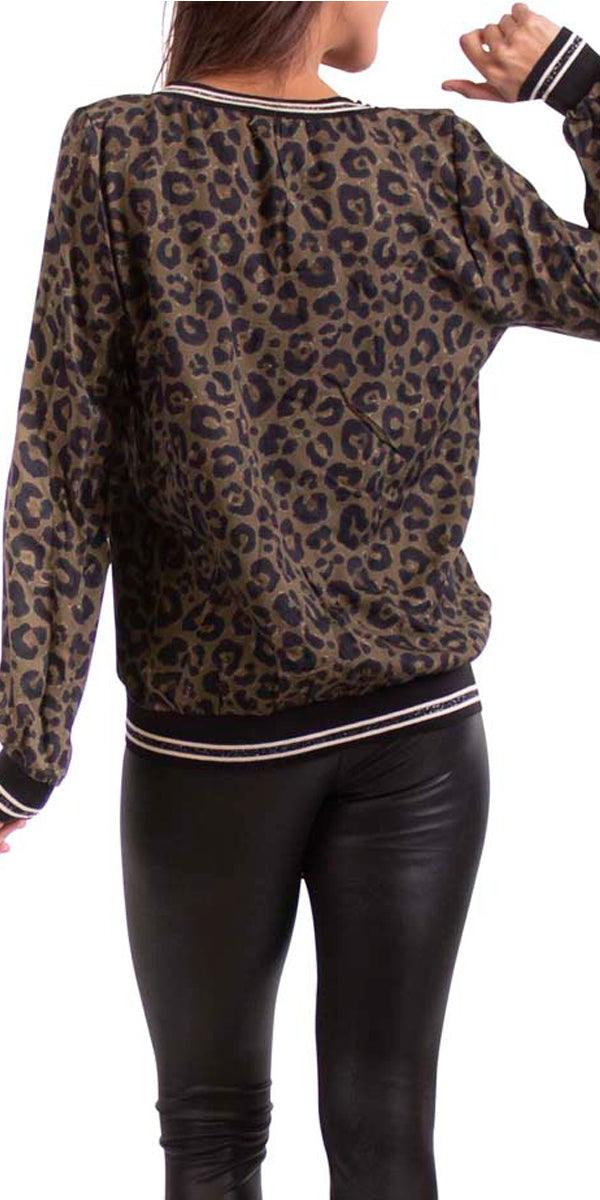 Daralice Leopard Blouse - Gigi Moda - Made in Italy # 100% Viscose, 1858L, fall, Gigi Moda, Made in Italy, One Size, OS, resort, resort wear, V-Neck, winter
