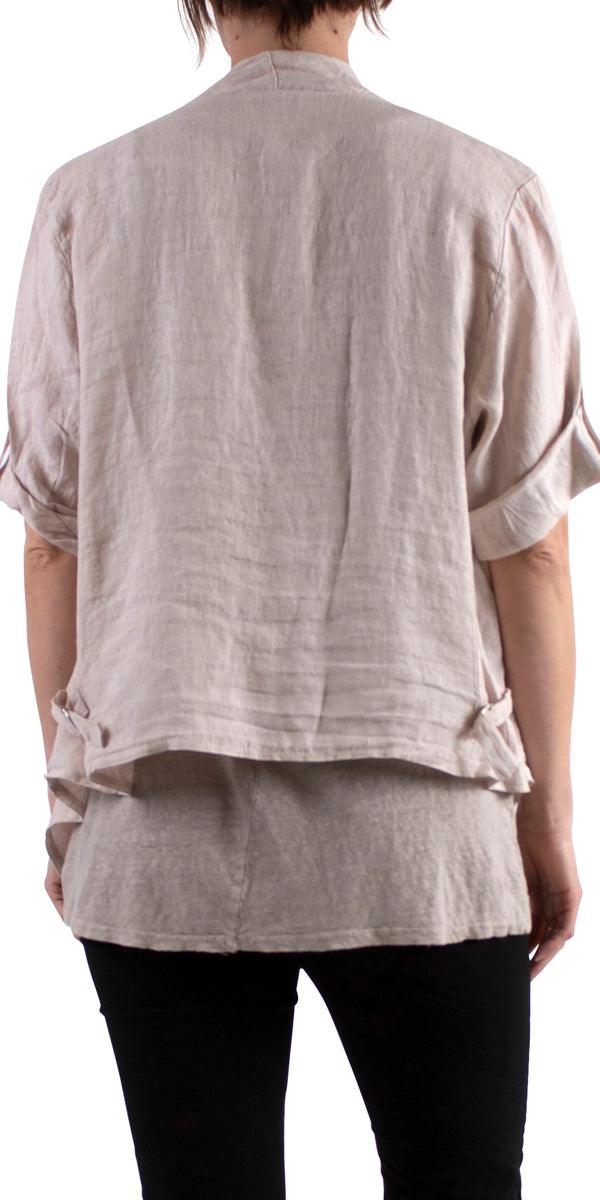 Leggera Jacket - Gigi Moda - Made in Italy # 100% Linen, adjustable, buckles, clothing for women, cuffed-sleeves, Gigi Moda, italian brand, italian clothes, Italian Fashion, Jacket, open jacket