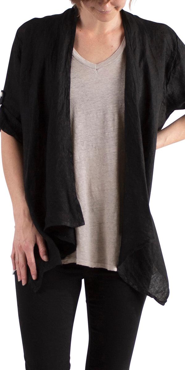 Leggera Jacket - Gigi Moda - Made in Italy # 100% Linen, adjustable, buckles, clothing for women, cuffed-sleeves, Gigi Moda, italian brand, italian clothes, Italian Fashion, Jacket, open jacket