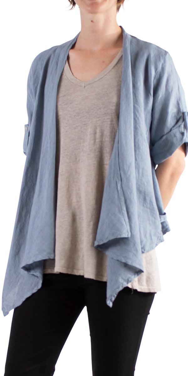 Leggera Jacket - Gigi Moda - Made in Italy # 100% Linen, adjustable, buckles, clothing for women, cuffed-sleeves, Gigi Moda, italian brand, italian clothes, Italian Fashion, Jacket, open jacket