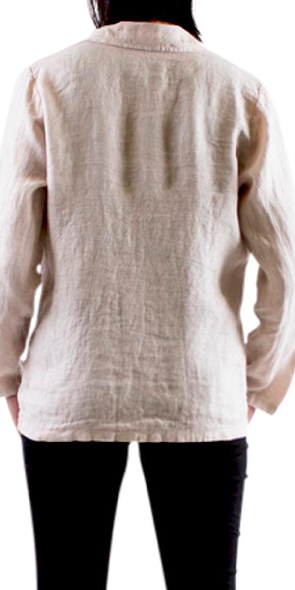 Sabrina Linen Blazer - Gigi Moda - Made in Italy # 100% Linen, blazer, button, clothing for women, Collared, faux pocket, Gigi Moda, italian brand, italian clothes, Italian Fashion, Jacket, open jacket