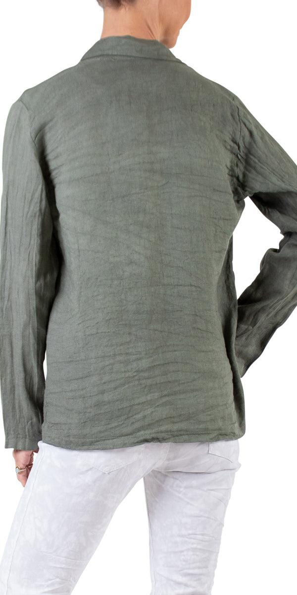 Sabrina Linen Blazer - Gigi Moda - Made in Italy # 100% Linen, blazer, button, clothing for women, Collared, faux pocket, Gigi Moda, italian brand, italian clothes, Italian Fashion, Jacket, open jacket