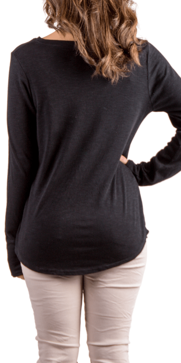 Iseppa Henley Shirt - Gigi Moda - Made in Italy # 100% Cotton, Blouse, Gigi Moda, henley, long sleeves, Made in Italy, Scoop Neck, shirt, Top, Womens Tops