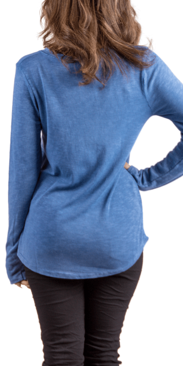 Iseppa Henley Shirt - Gigi Moda - Made in Italy # 100% Cotton, Blouse, Gigi Moda, henley, long sleeves, Made in Italy, Scoop Neck, shirt, Top, Womens Tops